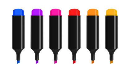 A realistic 3D rendered image of a  highlighter on a white surface
