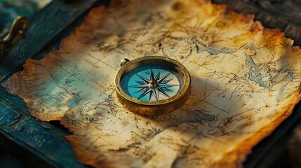 Antique Map and Compass (1)