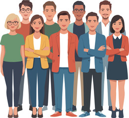 Obraz premium Diverse group of young professionals silhouette
