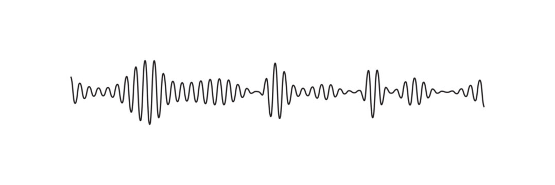 sound wave audio waveform sketch vector illustration