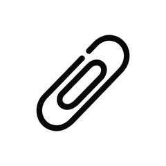 Simple black paperclip icon illustration