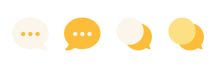 Flat Pastel Speech Bubble Icons – Minimal Chat & Communication Concept