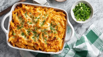 Baked Pasta Dish with Cheese and Fresh Herbs