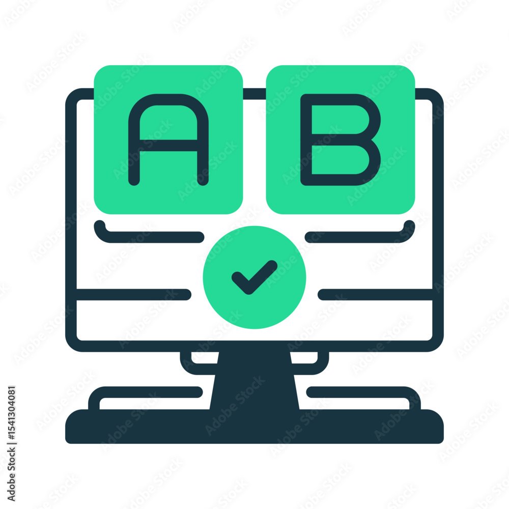 Poster a/b testing line icon. linear style sign for mobile concept and web design. outline vector icon. sym