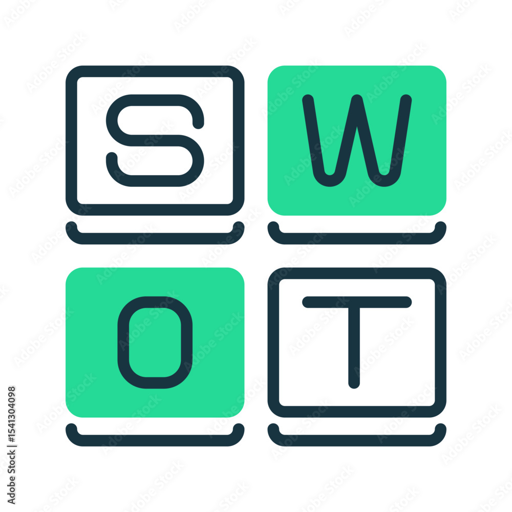 Poster swot analysis line icon. linear style sign for mobile concept and web design. outline vector icon. s