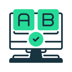 A/B Testing line icon. linear style sign for mobile concept and web design. Outline vector icon. Symbol, logo illustration. Vector graphic