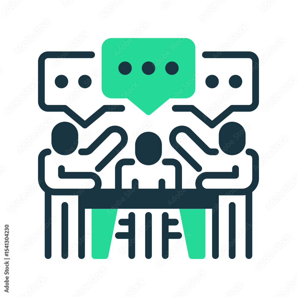 Aufkleber focus group discussion line icon. linear style sign for mobile concept and web design. outline vecto