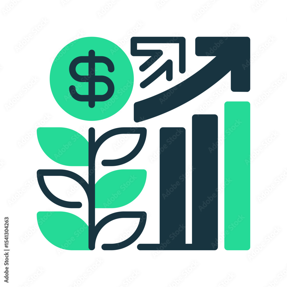 Poster revenue growth line icon. linear style sign for mobile concept and web design. outline vector icon. 