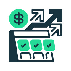 Revenue Forecasting line icon. linear style sign for mobile concept and web design. Outline vector icon. Symbol, logo illustration. Vector graphic
