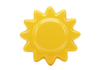 Isolated Yellow Sun Icon with Smiling Rays