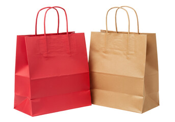 Isolated Red and Brown Shopping Bags