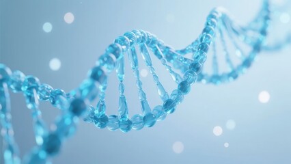 Blue Double Helix Structure of DNA Molecule