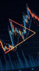 Financial Chart with Triangle Formation Highlighting Market Trends