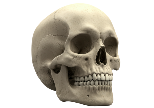 Isolated Anatomical Human Skull Detailed - Powered by Adobe
