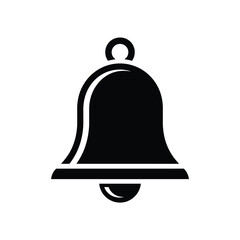 Simple black bell icon notification symbol