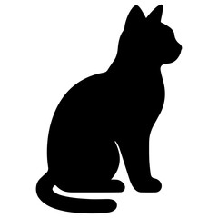 Obraz premium black cat on white background