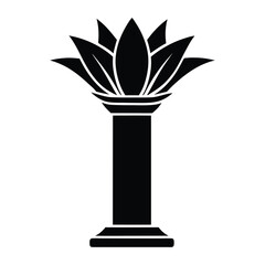 crisp vector Egyptian lotus column silhouette.
