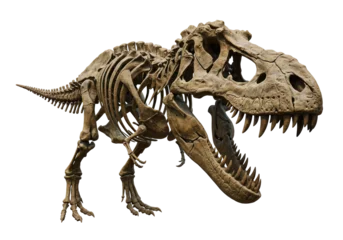 Fotobehang Dinosaurussen Isolated Tyrannosaurus Rex Skeleton Fossil  © Adrian