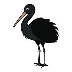 stork on a white background