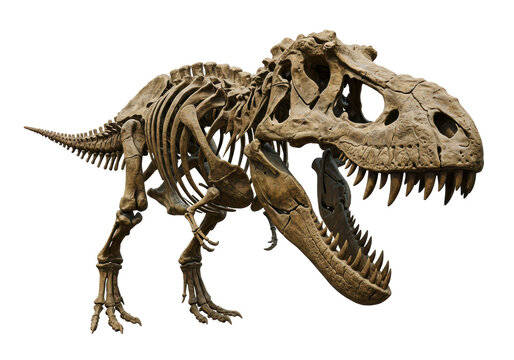 Fototapeta Isolated Tyrannosaurus Rex Skeleton Fossil
