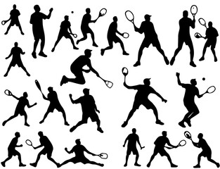 Fototapeta premium Badminton Player Silhouettes Collection