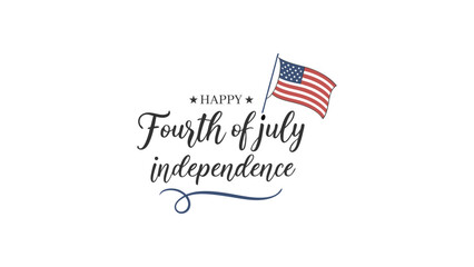 Obraz premium Stylish Independence Day Text Design with Flag Illustration