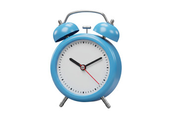 Isolated Vintage Blue Alarm Clock with Retro Design