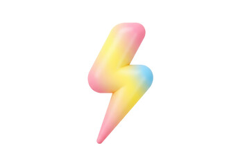 Isolated Pastel Rainbow Lightning Bolt