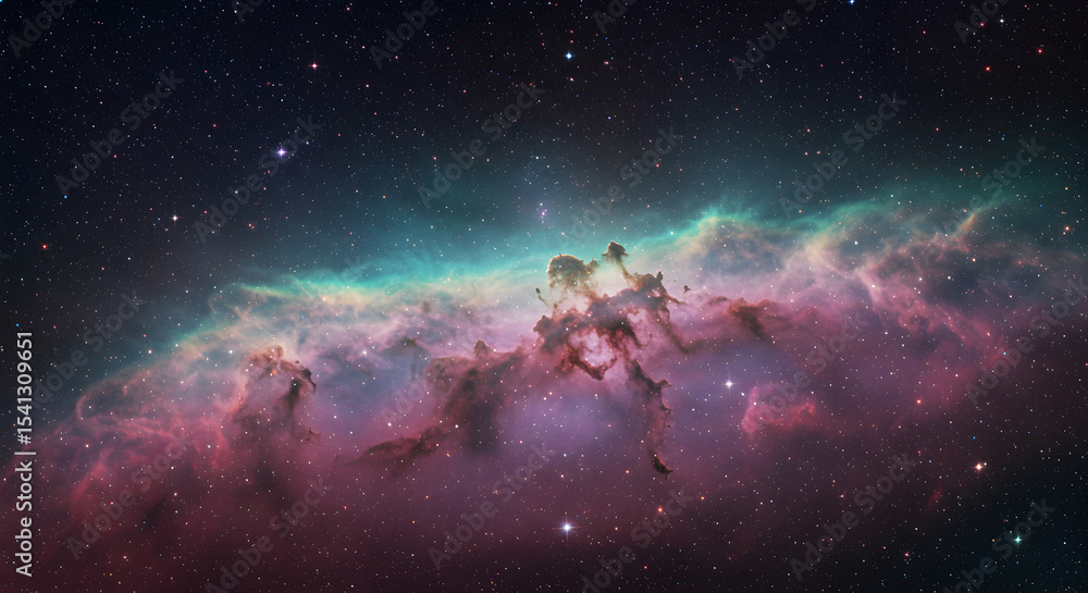 Wall mural a stunning image of a nebula with stars in a deep space background