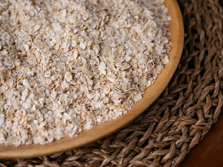 organic Instant Oatmeal or oat flakes pattern background.