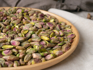 Pistachio nut cashew. Healthy snack high in dietary fiber.