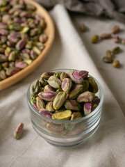 Pistachio nut cashew. Healthy snack high in dietary fiber.