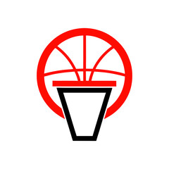 Basketball hoop logo icon illustration for sport match team play and game branding