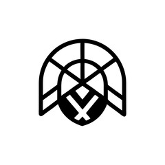 Goal net logo icon illustration for sports target goalpost and football training