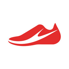 Running shoe logo icon illustration for jogging exercise and fitness training brand