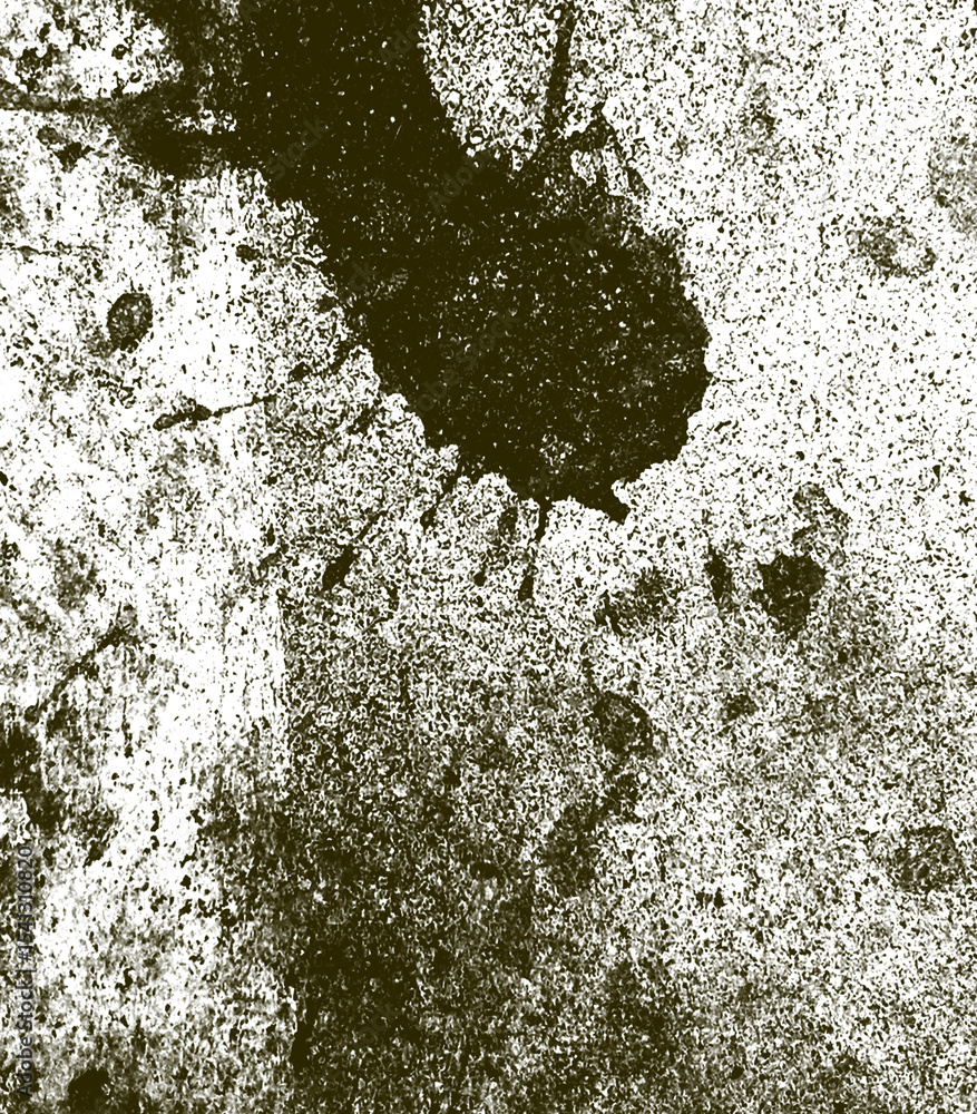 Aufkleber distressed grunge texture overlay with dark splatter and transparent background for unique design ef