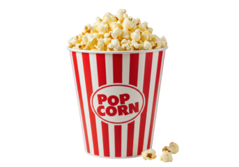 Isolated Popcorn Bucket with Scattered Kernels