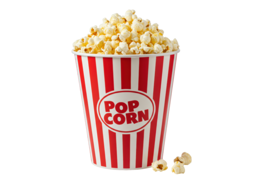 Isolated Popcorn Bucket with Scattered Kernels