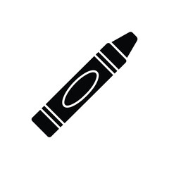 Simple black crayon icon illustration