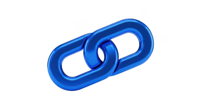 Blue glossy linked chain