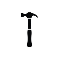 Black hammer icon isolated on white background