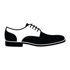 Black and white mens oxford shoe icon