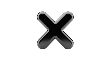 Glossy black x symbol design