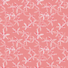 Seamless pattern with watercolor sea creatures. Endless underwater background of life. starfish Ocean wallpaper, wall art, printing fabric.