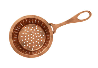Isolated Copper Colander with Handle