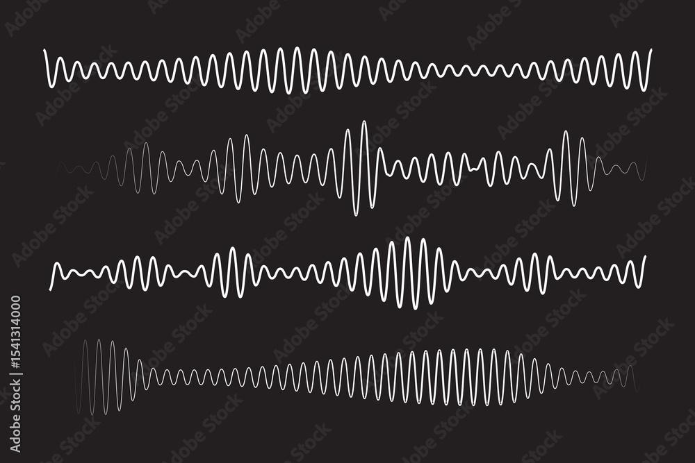 Poster dynamic vertical lines illustrating sound waves and audio frequencies