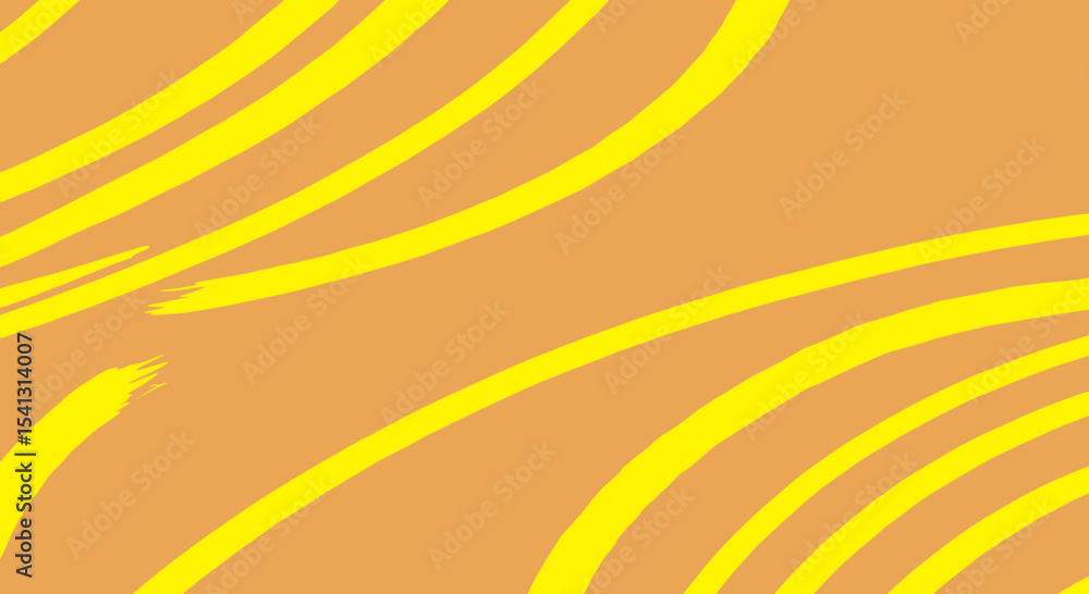Aufkleber abstract background featuring yellow curved lines on a peach-colored canvas