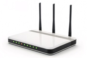 Fototapeta premium wireless router on white background