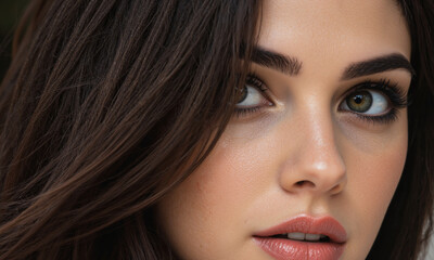 Obraz premium Eyes Makeup Portrait: Close-up Woman Face Beauty Photography Studio Shot