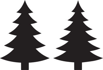 Simple christmas tree silhouette pair
